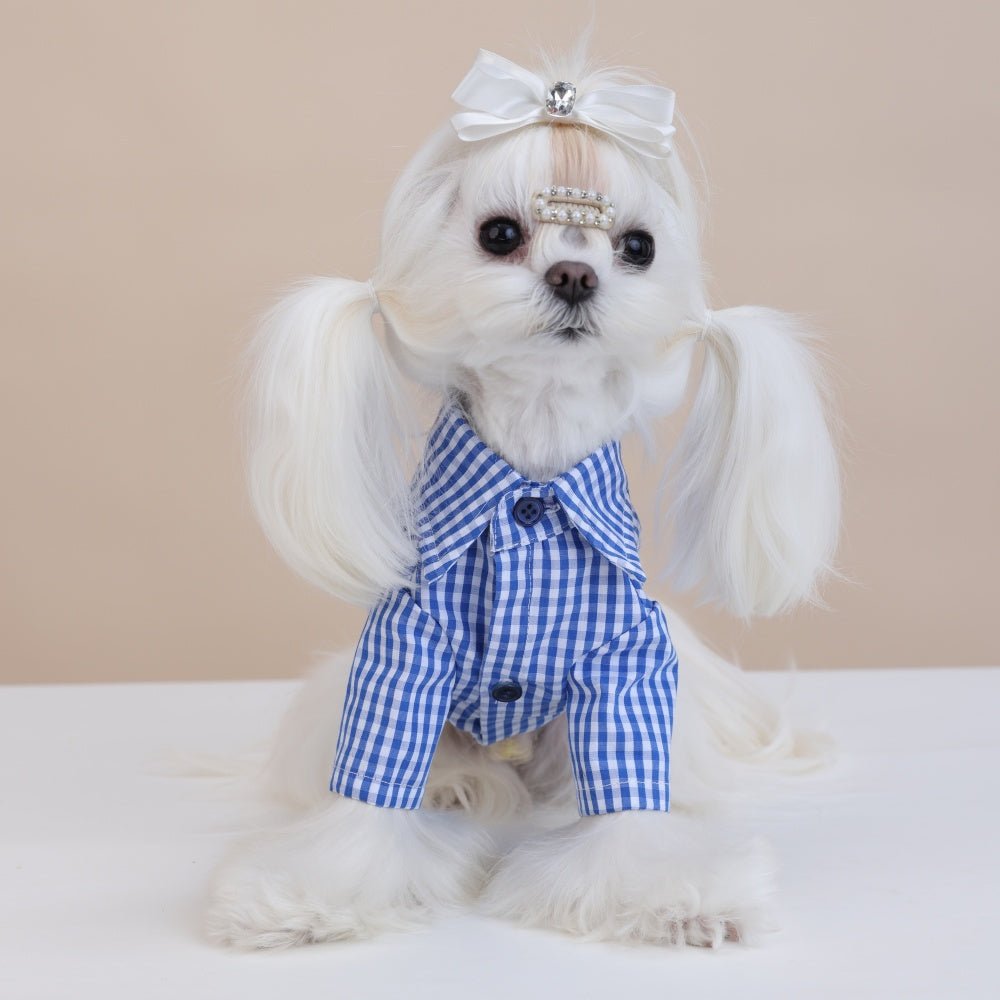 milletpets-dog-cotton-shirt-blue-checkered-front