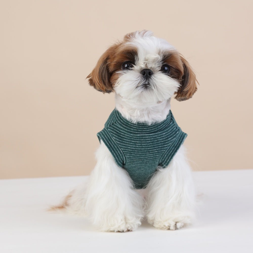 milletpets-dog-cotton-tank-top-vest-green-front