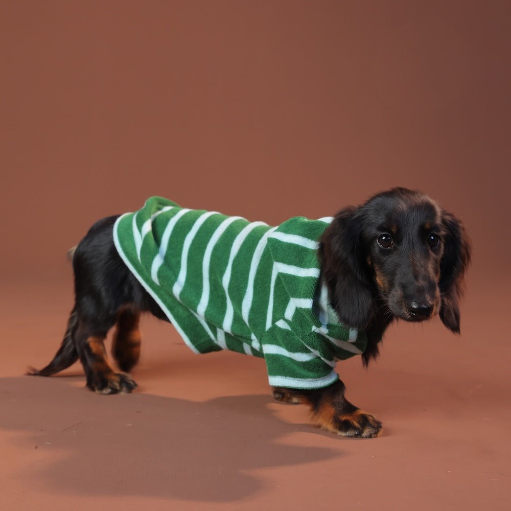 Towel Hoodies: Green Stripe